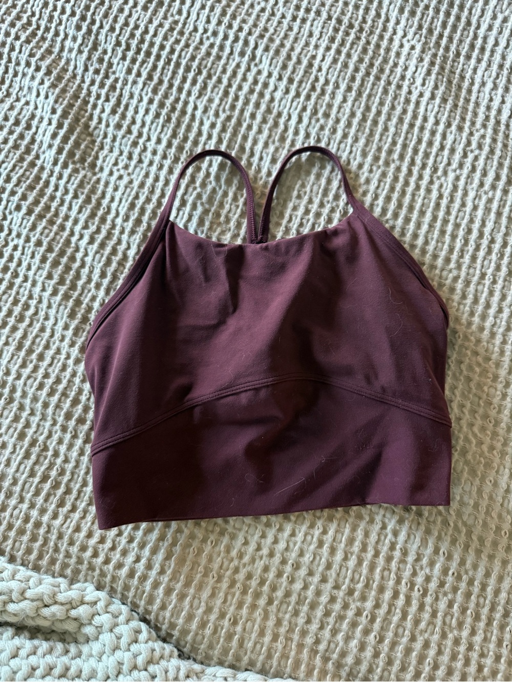 Women's Deep Burgundy Strappy Sports Bralette